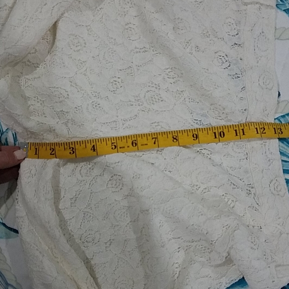 NWT Boho Monoreno Cream Lace 7/8 Ankle Pants Sz L - Picture 15 of 16